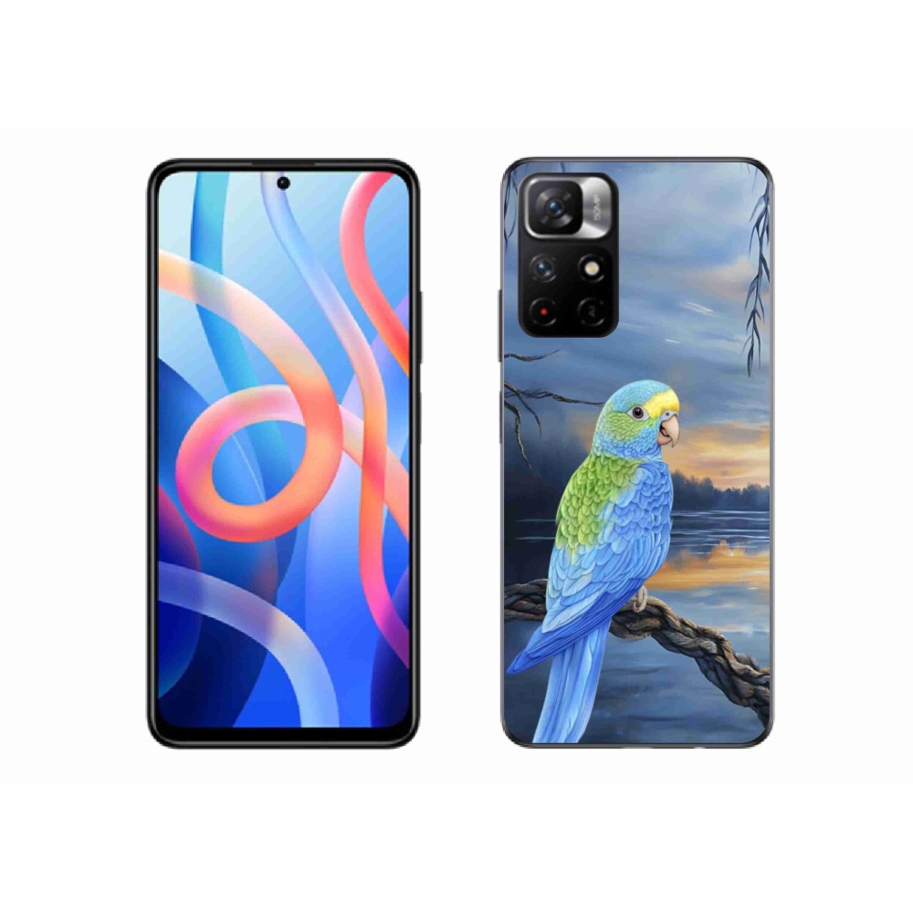 Gelový kryt mmCase na Xiaomi Redmi Note 11S 5G - modrý papoušek