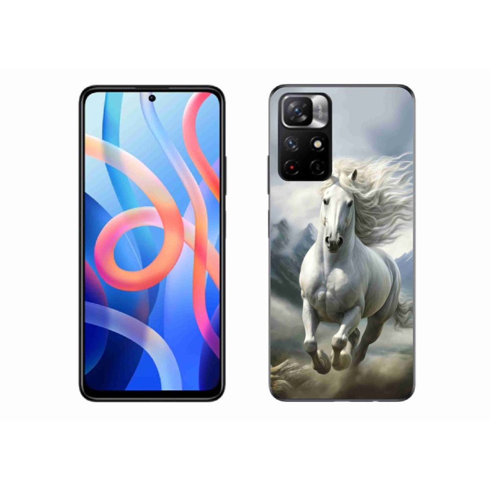 Gelový kryt mmCase na Xiaomi Redmi Note 11S 5G/Poco M4 Pro 5G - běžící bílý kůň 3