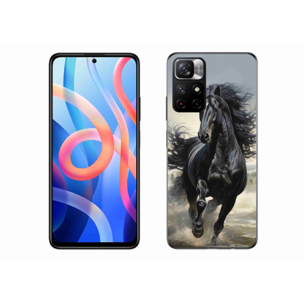 Gelový kryt mmCase na Xiaomi Redmi Note 11S 5G/Poco M4 Pro 5G - běžící černý kůň