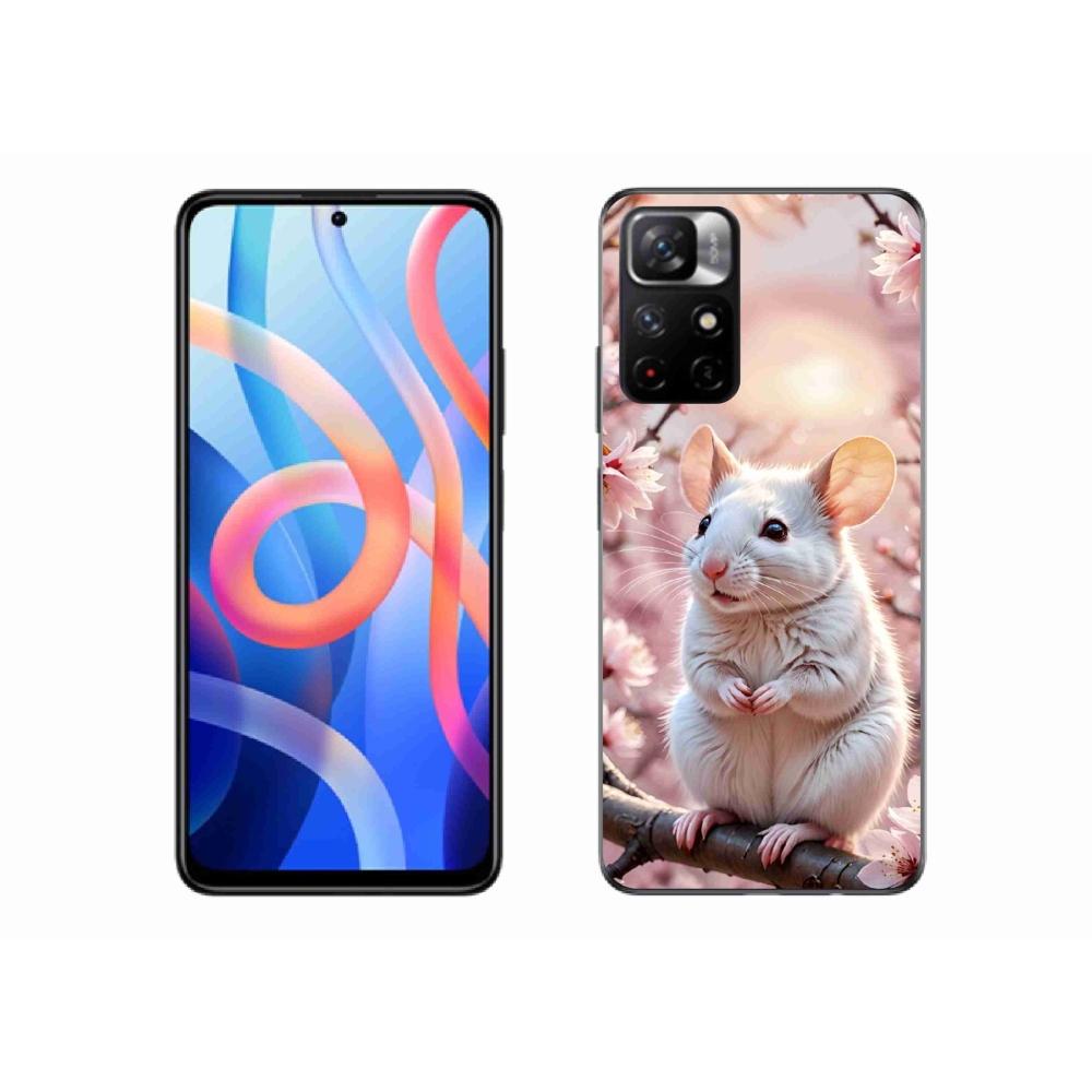 Gelový kryt mmCase na Xiaomi Redmi Note 11S 5G/Poco M4 Pro 5G - bílá myš na větvi