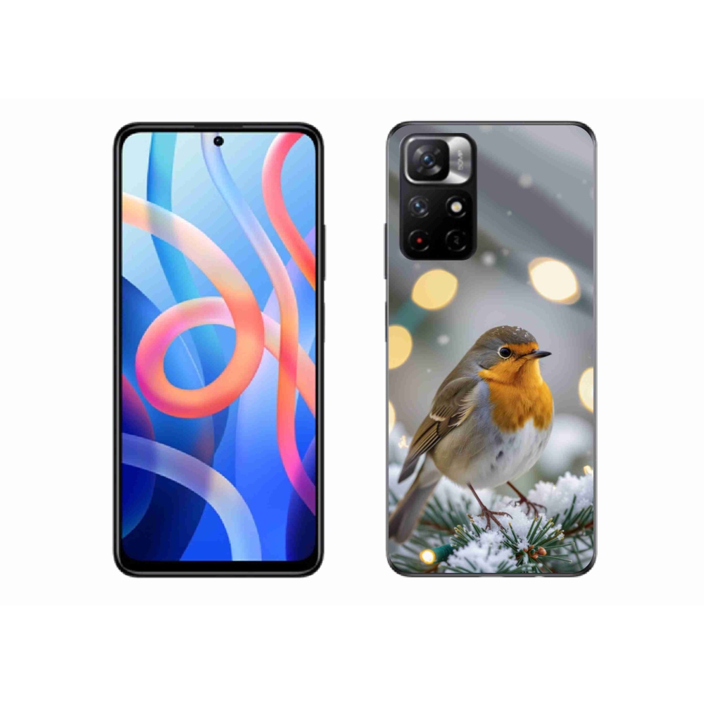 Gelový kryt mmCase na Xiaomi Redmi Note 11S 5G/Poco M4 Pro 5G - červenka v zimě