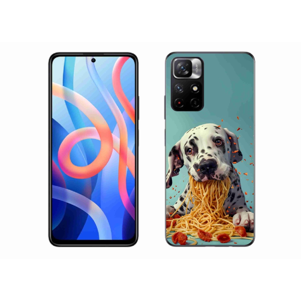 Gelový kryt mmCase na Xiaomi Redmi Note 11S 5G/Poco M4 Pro 5G - dalmatin a špagety