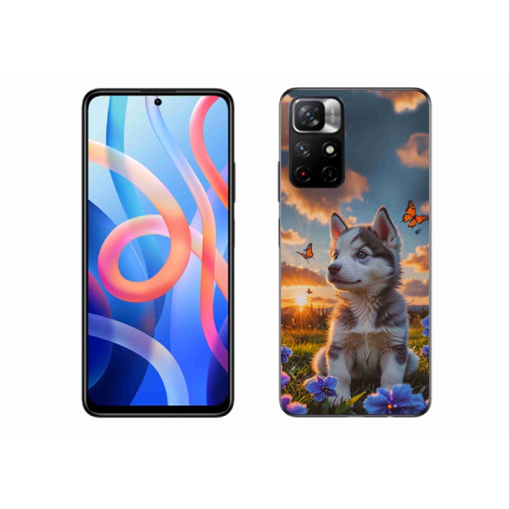 Gelový kryt mmCase na Xiaomi Redmi Note 11S 5G/Poco M4 Pro 5G - husky při západu slunce