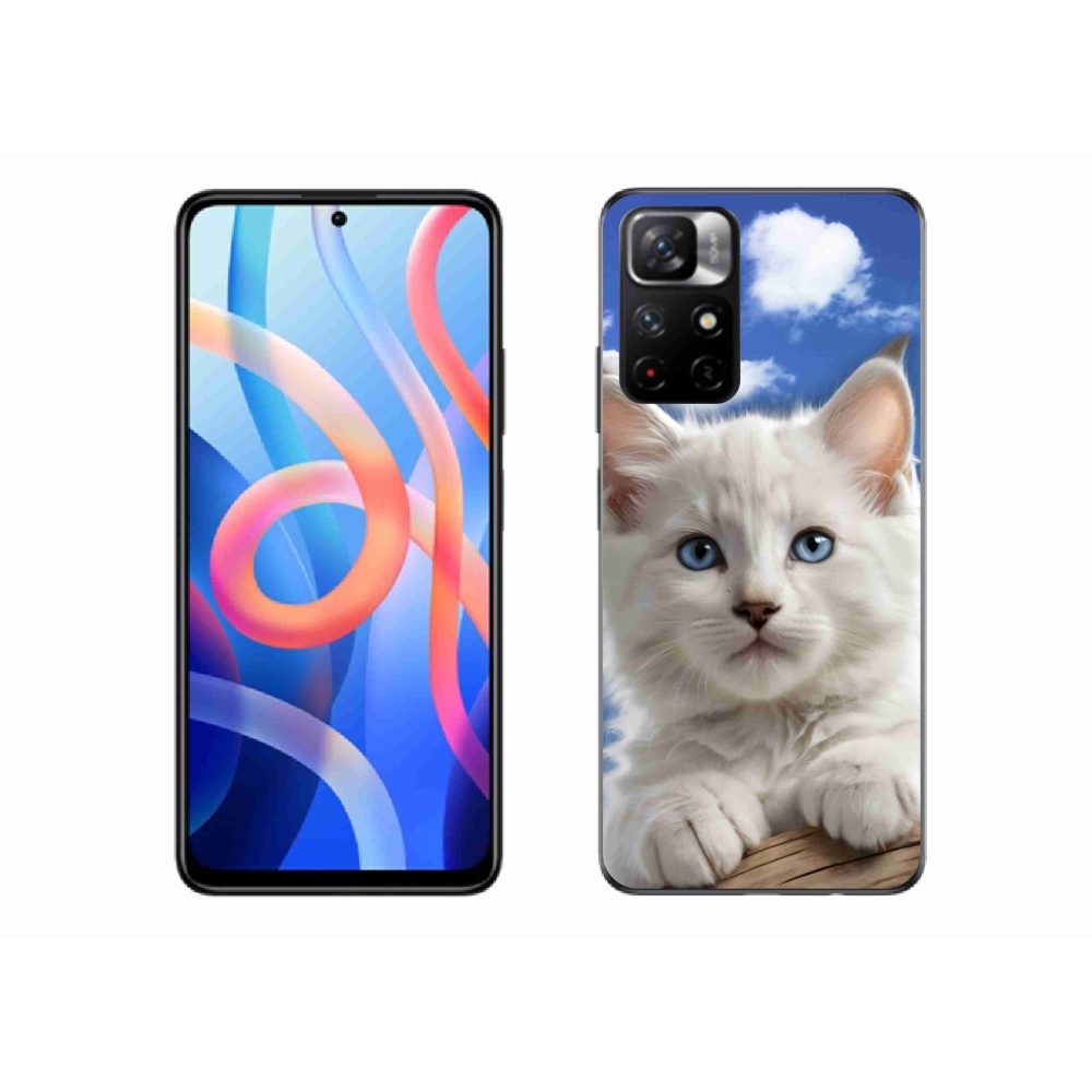 Gelový kryt mmCase na Xiaomi Redmi Note 11S 5G/Poco M4 Pro 5G - kotě a oblaka
