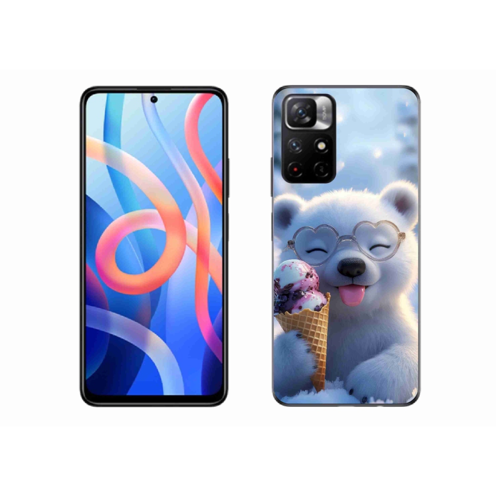 Gelový kryt mmCase na Xiaomi Redmi Note 11S 5G/Poco M4 Pro 5G - medvídek se zmrzlinou