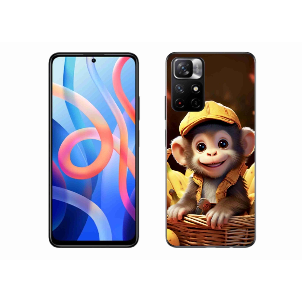Gelový kryt mmCase na Xiaomi Redmi Note 11S 5G/Poco M4 Pro 5G - opice v košíku