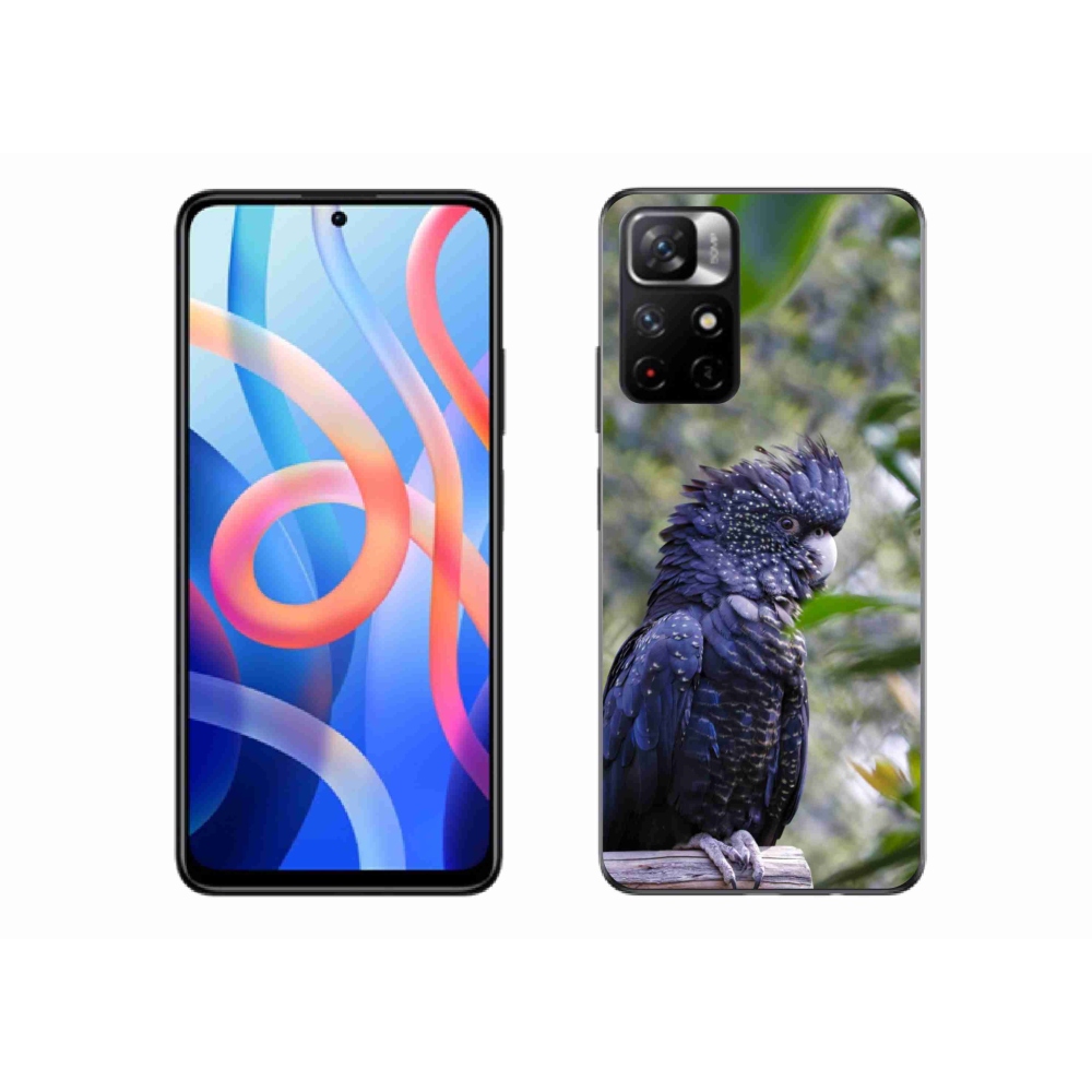 Gelový kryt mmCase na Xiaomi Redmi Note 11S 5G/Poco M4 Pro 5G - papoušek kakadu černý