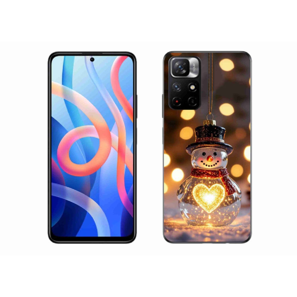 Gelový kryt mmCase na Xiaomi Redmi Note 11S 5G/Poco M4 Pro 5G - svítící vánoční sněhulák