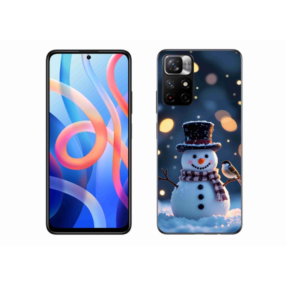 Gelový kryt mmCase na Xiaomi Redmi Note 11S 5G/Poco M4 Pro 5G - vánoční sněhulák