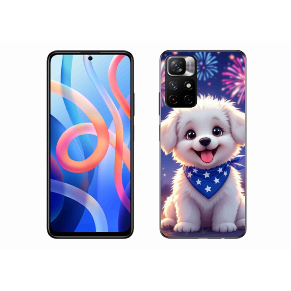 Gelový kryt mmCase na Xiaomi Redmi Note 11S 5G - slavnostní štěně