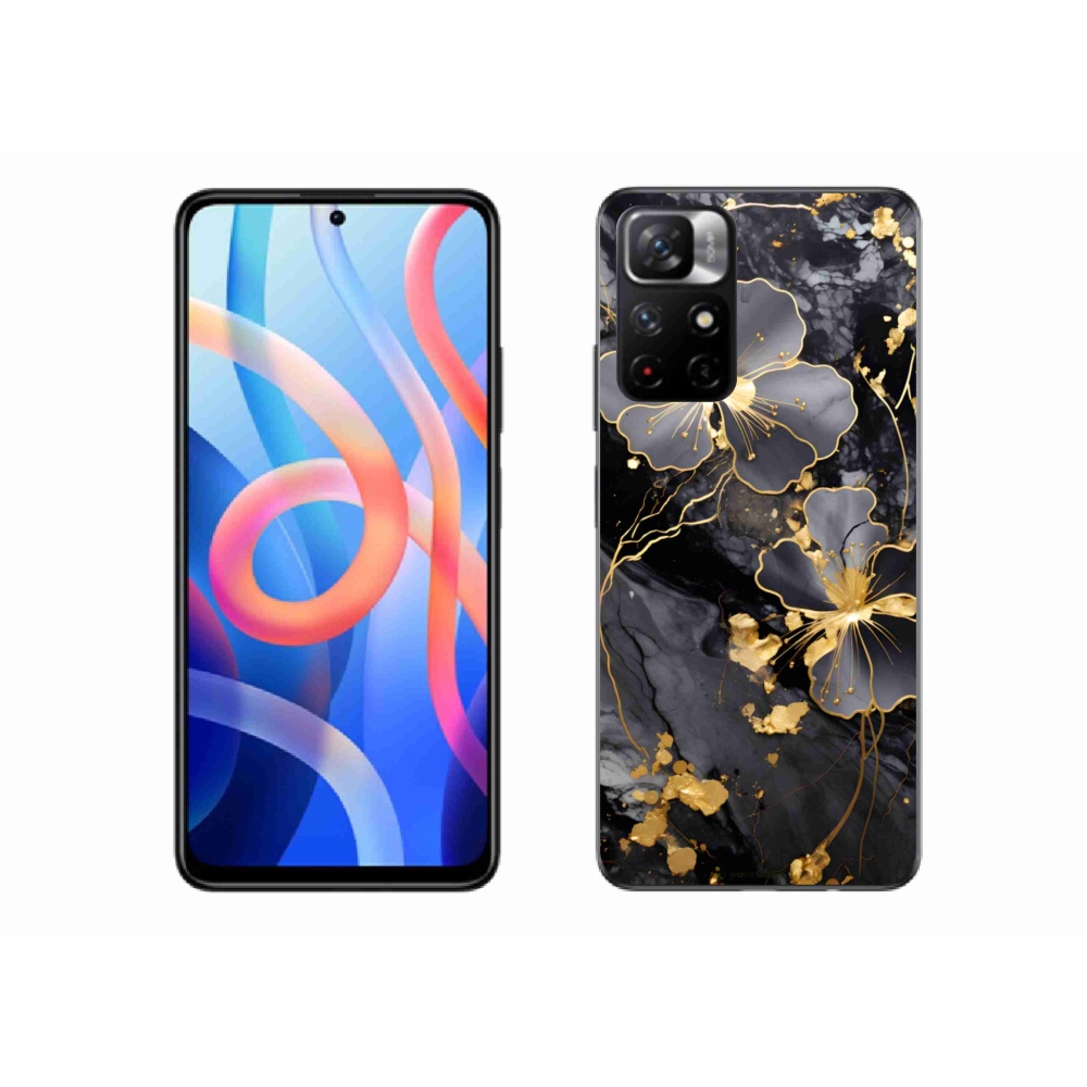 Gelový kryt mmCase na Xiaomi Redmi Note 11S 5G - zlaté květy