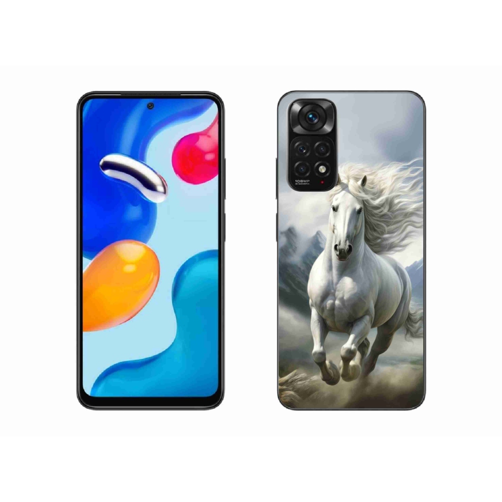 Gelový kryt mmCase na Xiaomi Redmi Note 11S - běžící bílý kůň 3