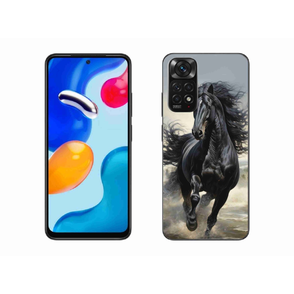 Gelový kryt mmCase na Xiaomi Redmi Note 11S - běžící černý kůň