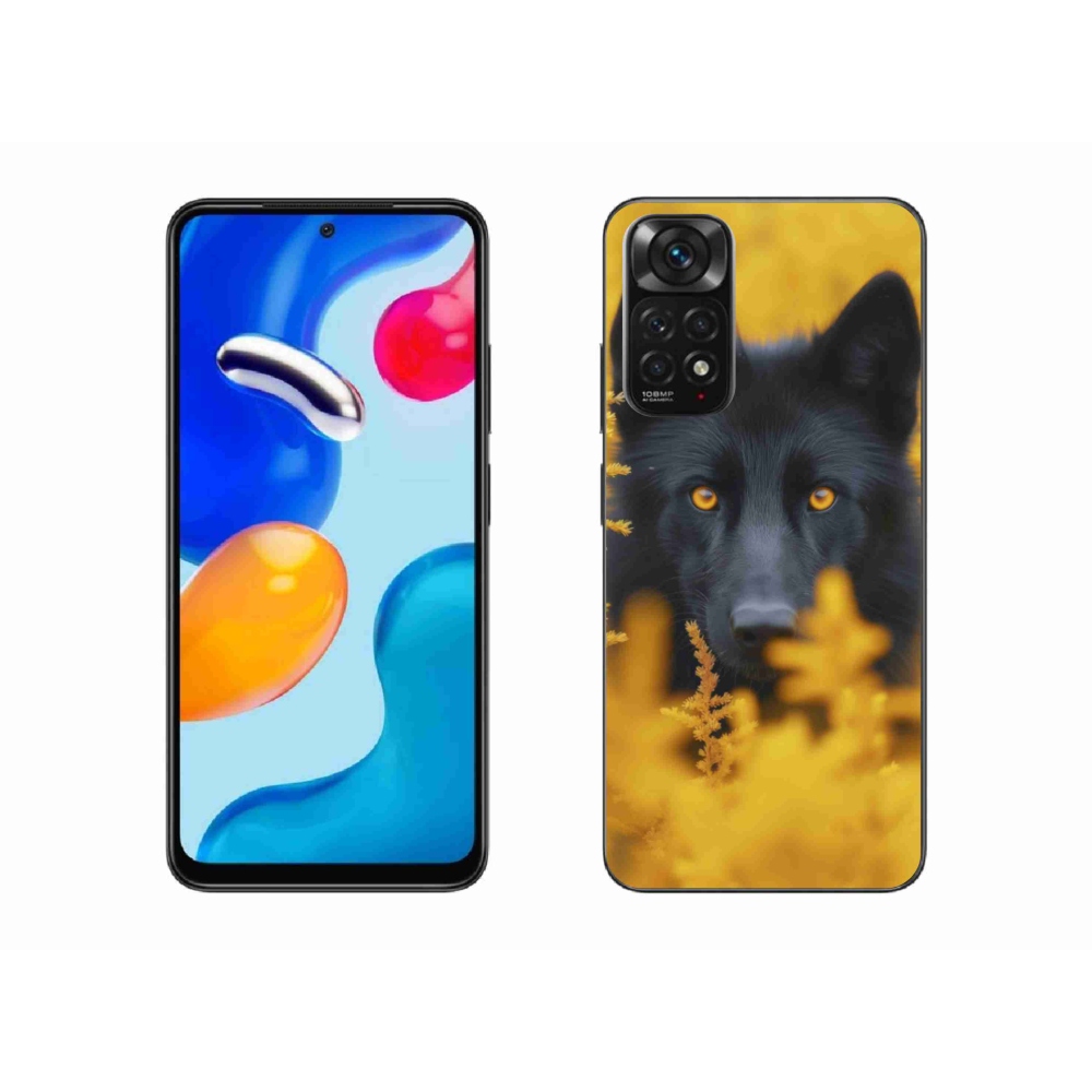 Gelový kryt mmCase na Xiaomi Redmi Note 11S - černý vlk 2