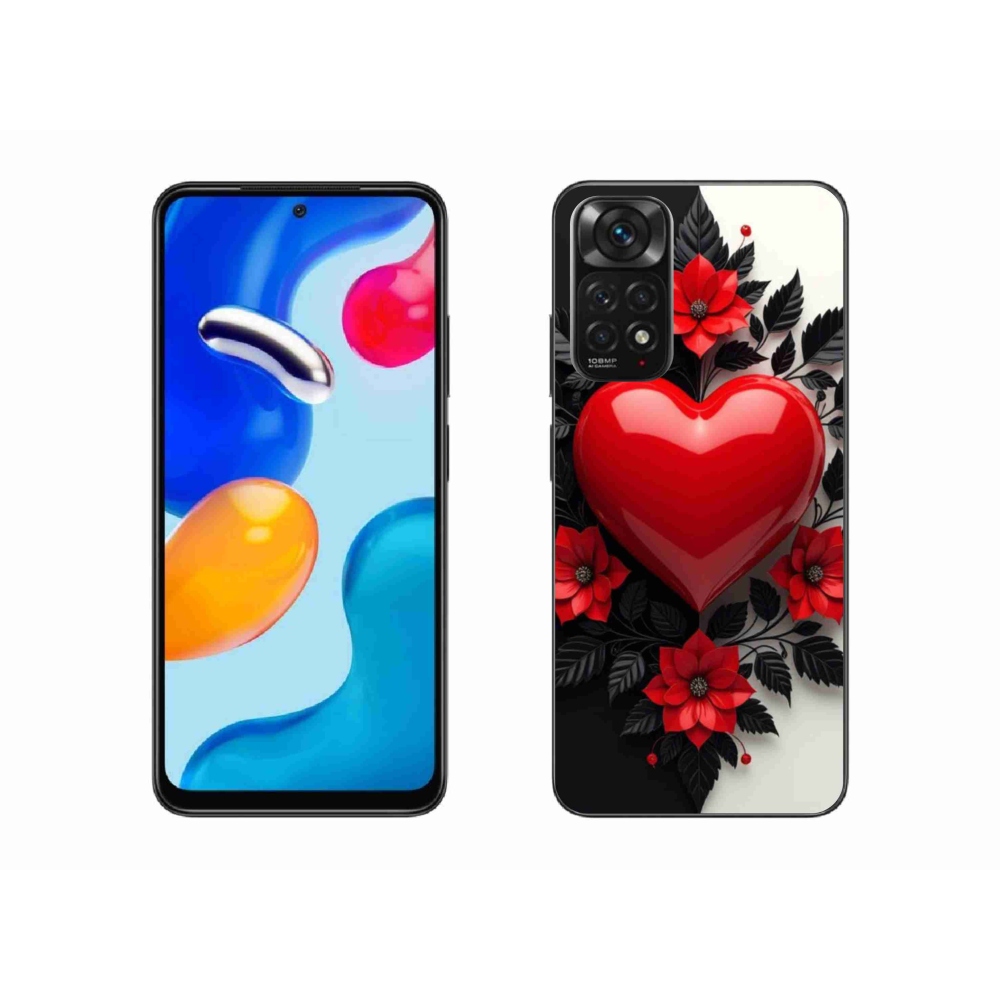 Gelový kryt mmCase na Xiaomi Redmi Note 11S - červené srdce