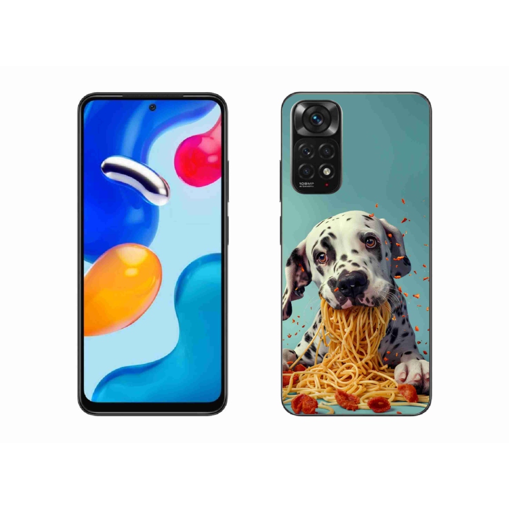 Gelový kryt mmCase na Xiaomi Redmi Note 11S - dalmatin a špagety