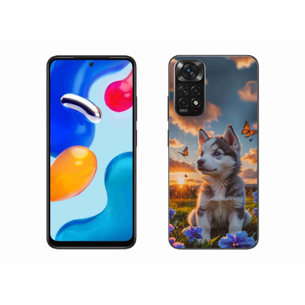 Gelový kryt mmCase na Xiaomi Redmi Note 11S - husky při západu slunce