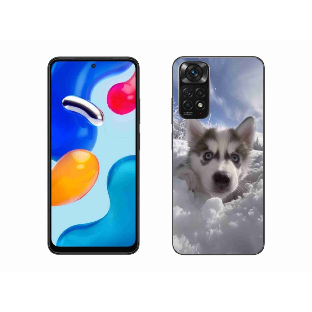 Gelový kryt mmCase na Xiaomi Redmi Note 11S - husky ve sněhu