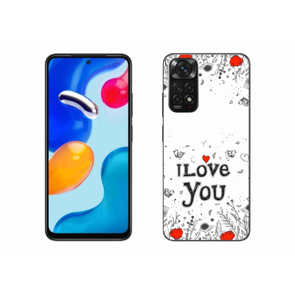 Gelový kryt mmCase na Xiaomi Redmi Note 11S - I love you bílé pozadí