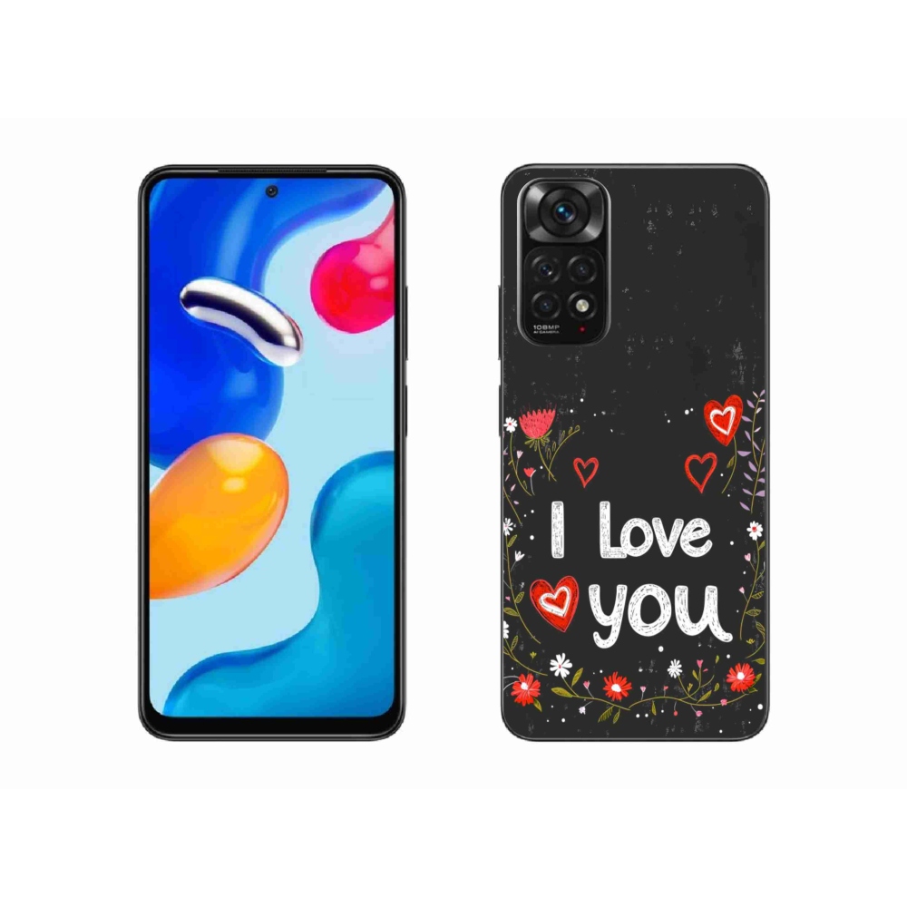 Gelový kryt mmCase na Xiaomi Redmi Note 11S - I love you černé pozadí