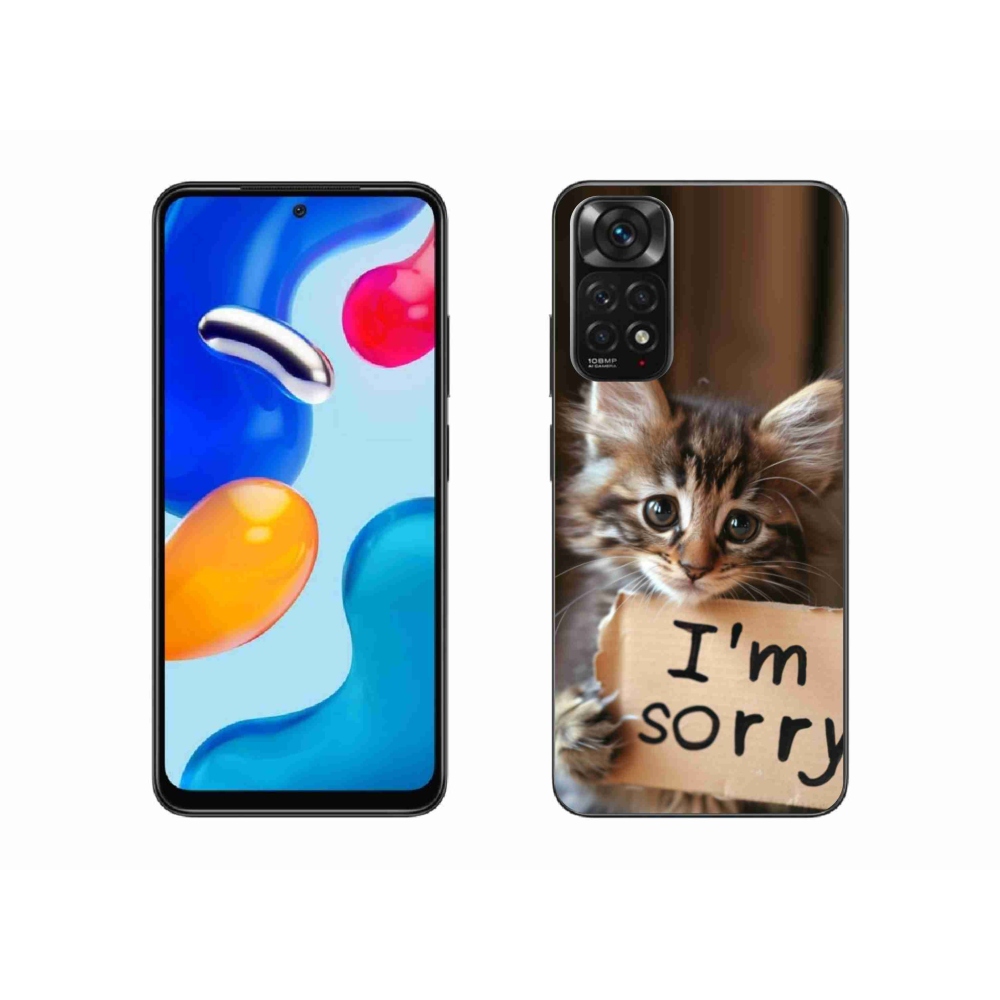 Gelový kryt mmCase na Xiaomi Redmi Note 11S - kočíčí omluva