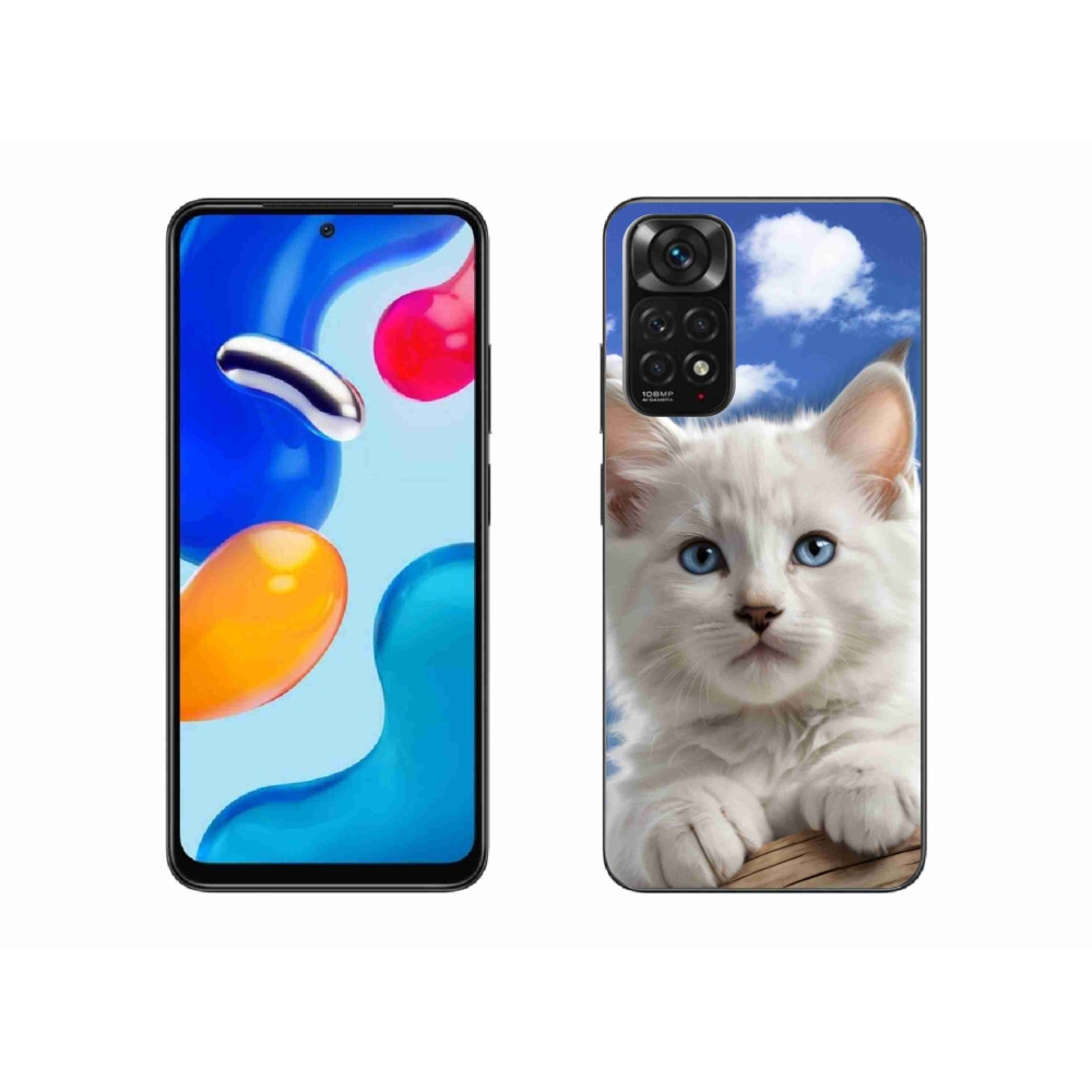 Gelový kryt mmCase na Xiaomi Redmi Note 11S - kotě a oblaka