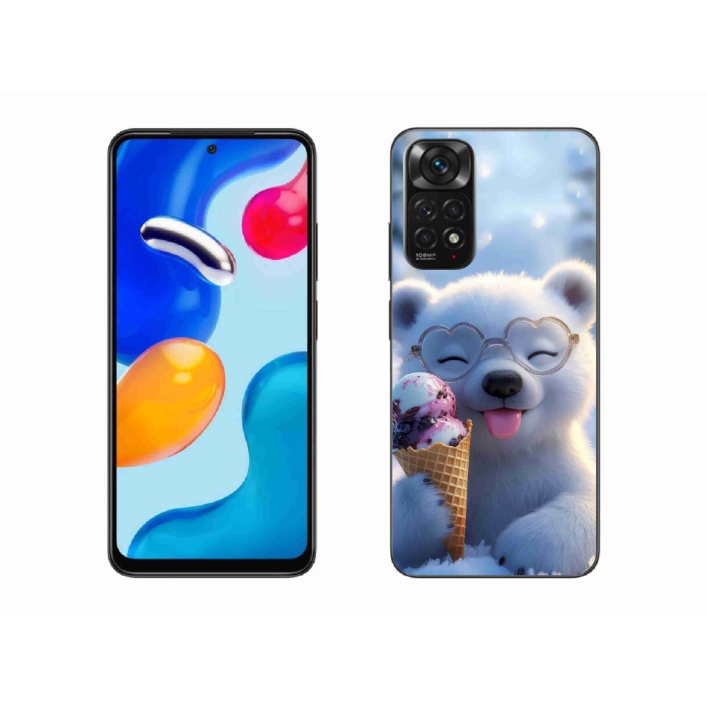 Gelový kryt mmCase na Xiaomi Redmi Note 11S - medvídek se zmrzlinou