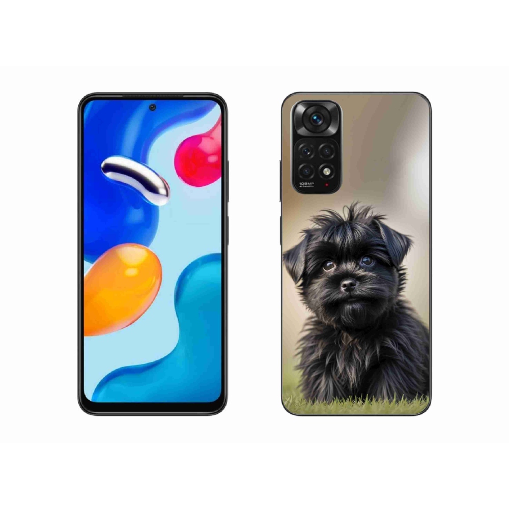 Gelový kryt mmCase na Xiaomi Redmi Note 11S - roztomilý černý pejsek
