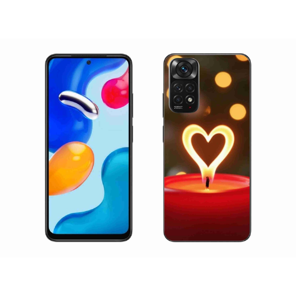 Gelový kryt mmCase na Xiaomi Redmi Note 11S - srdce z plamene