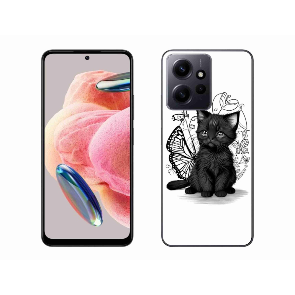 Gelový kryt mmCase na Xiaomi Redmi Note 12 4G - černé kotě