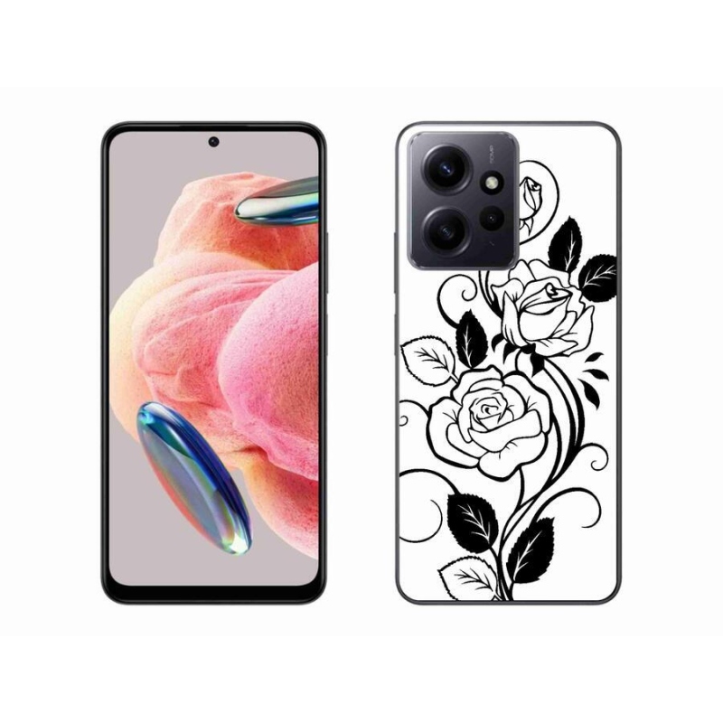 Gelový kryt mmCase na Xiaomi Redmi Note 12 4G - černobílá růže