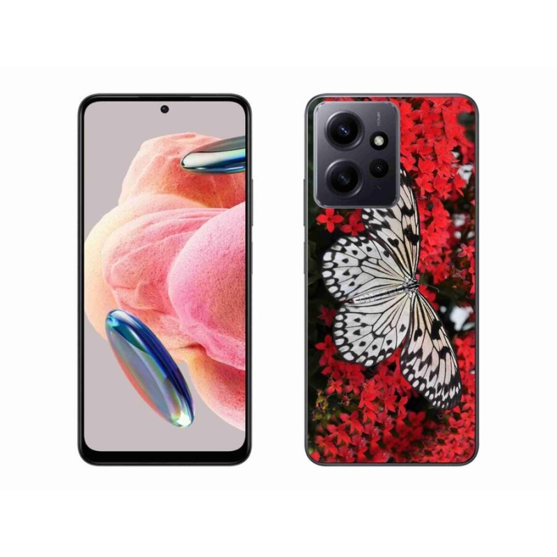 Gelový kryt mmCase na Xiaomi Redmi Note 12 4G - černobílý motýl 1