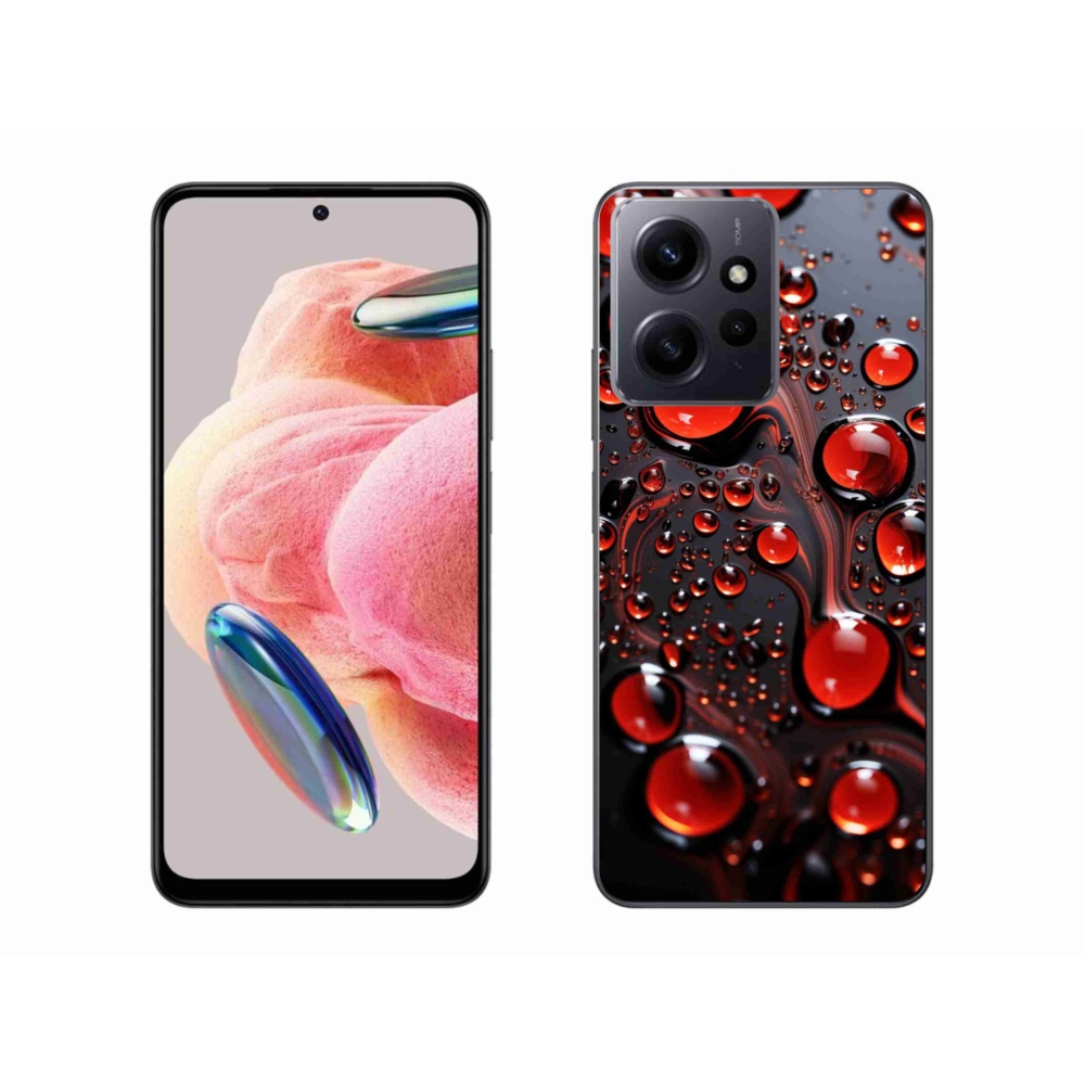 Gelový kryt mmCase na Xiaomi Redmi Note 12 4G - červené kapky 2