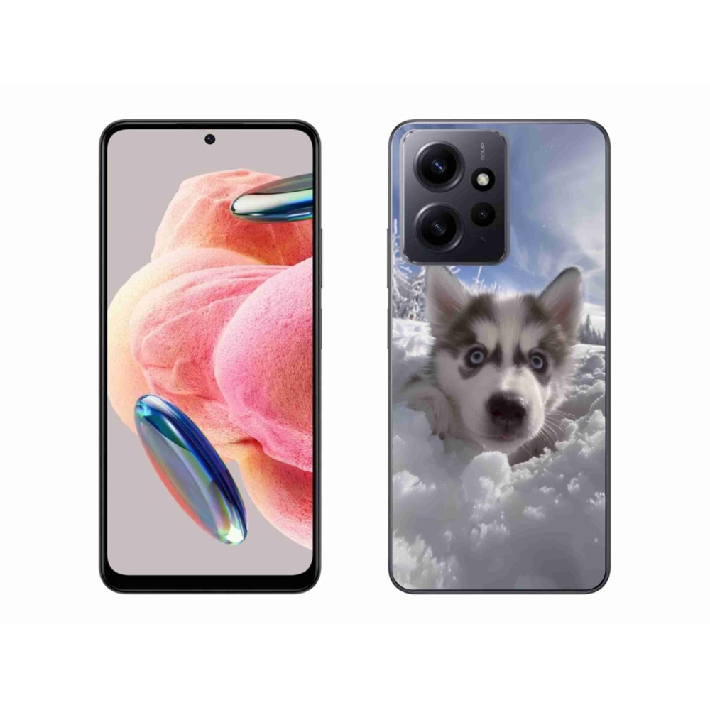 Gelový kryt mmCase na Xiaomi Redmi Note 12 4G - husky ve sněhu