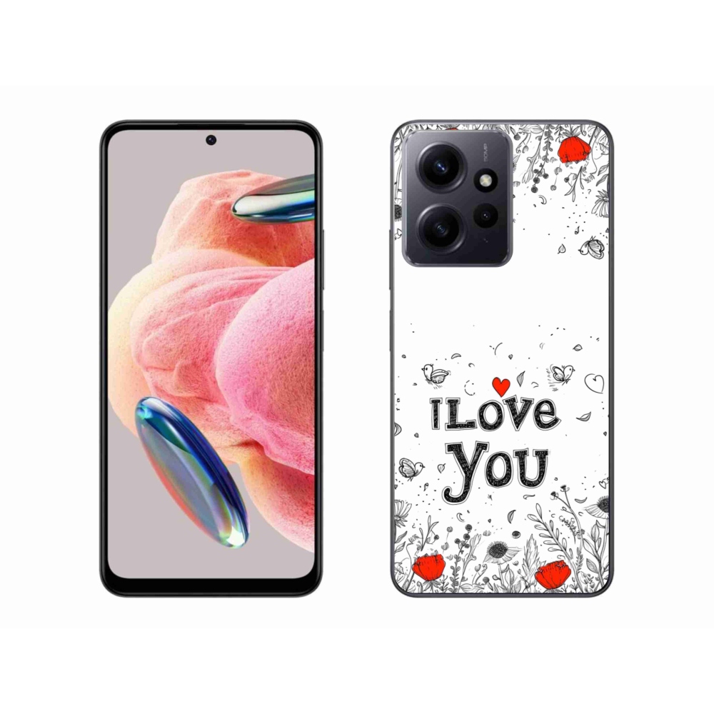 Gelový kryt mmCase na Xiaomi Redmi Note 12 4G - I love you bílé pozadí