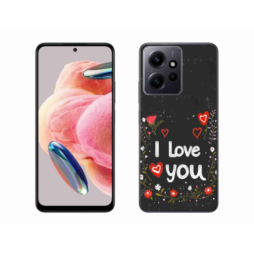 Gelový kryt mmCase na Xiaomi Redmi Note 12 4G - I love you černé pozadí