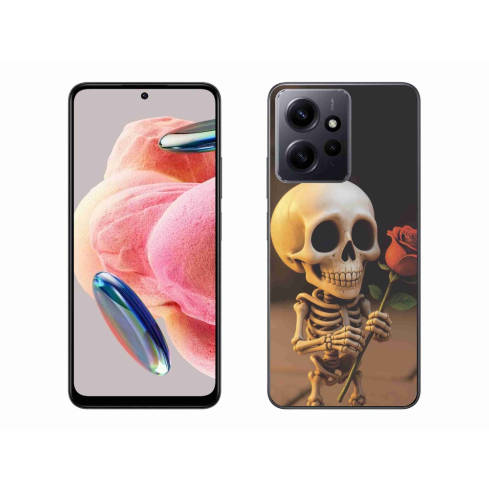 Gelový kryt mmCase na Xiaomi Redmi Note 12 4G - kostlivec s růží