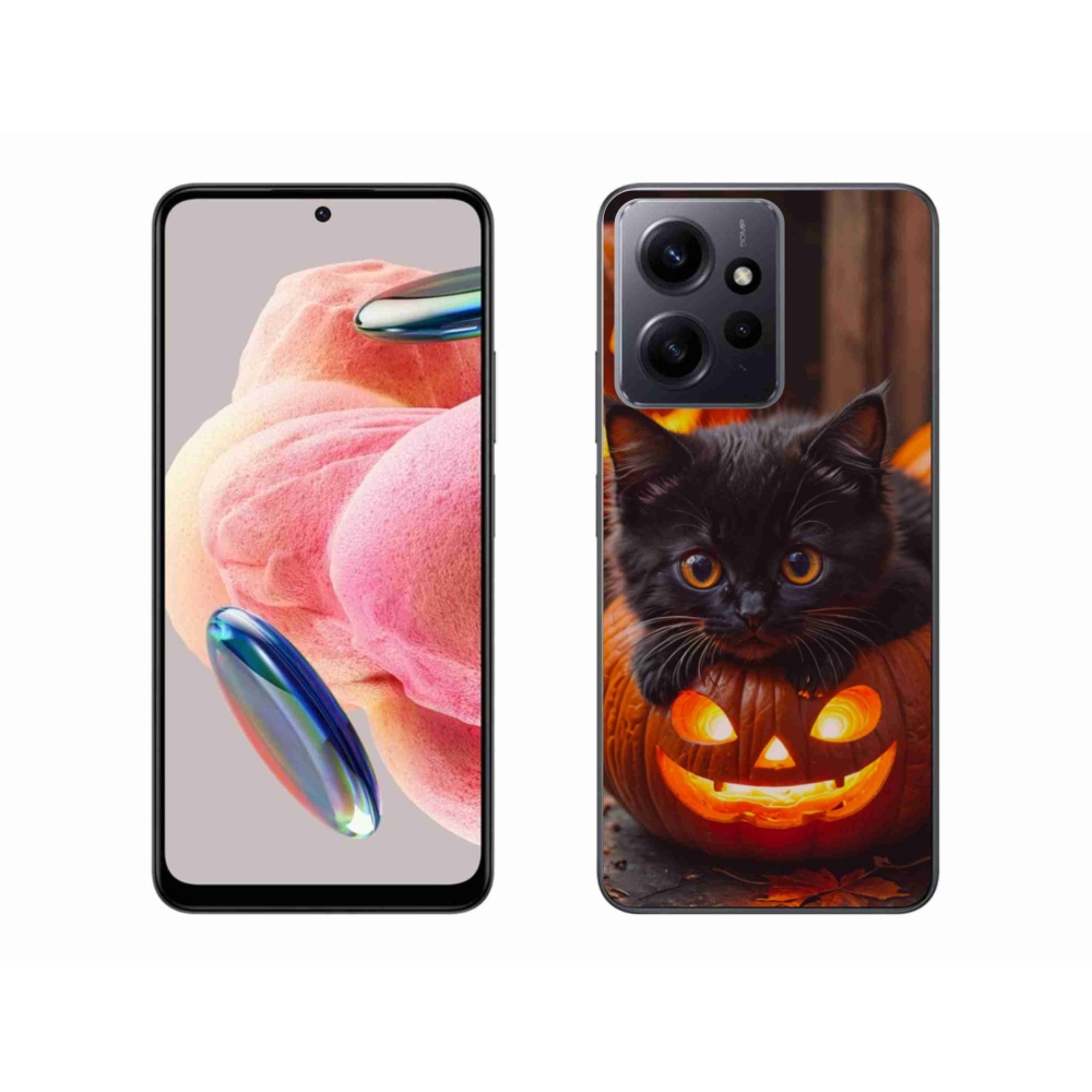 Gelový kryt mmCase na Xiaomi Redmi Note 12 4G - kotě a dýně