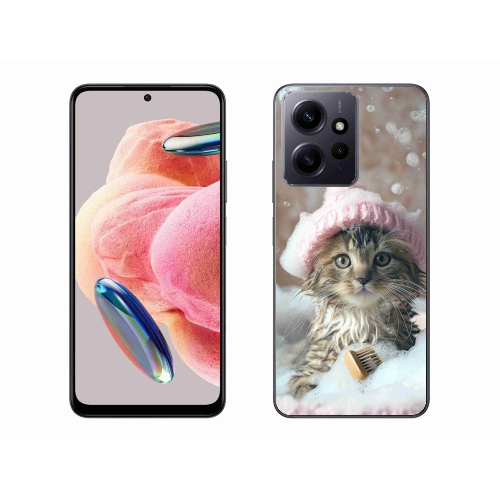 Gelový kryt mmCase na Xiaomi Redmi Note 12 4G - kotě a koupel