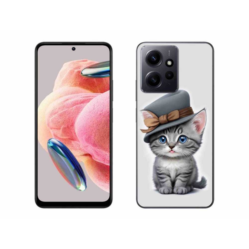 Gelový kryt mmCase na Xiaomi Redmi Note 12 4G - kotě s kloboukem
