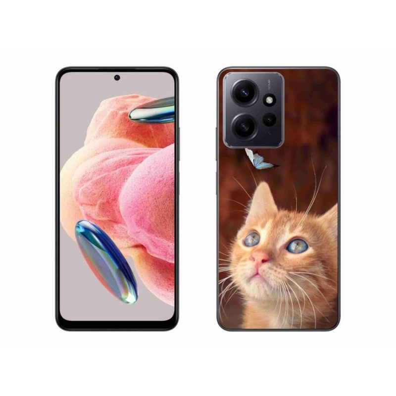 Gelový kryt mmCase na Xiaomi Redmi Note 12 4G - motýl a kotě