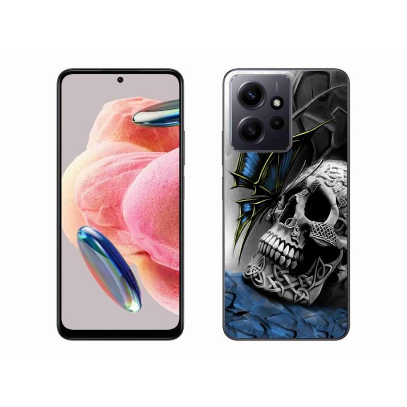 Gelový kryt mmCase na Xiaomi Redmi Note 12 4G - motýl a lebka