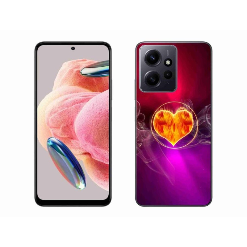 Gelový kryt mmCase na Xiaomi Redmi Note 12 4G - ohnivé srdce