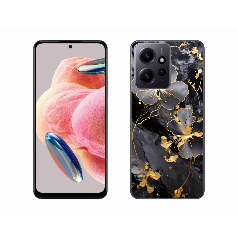 Gelový kryt mmCase na Xiaomi Redmi Note 12 4G - zlaté květy