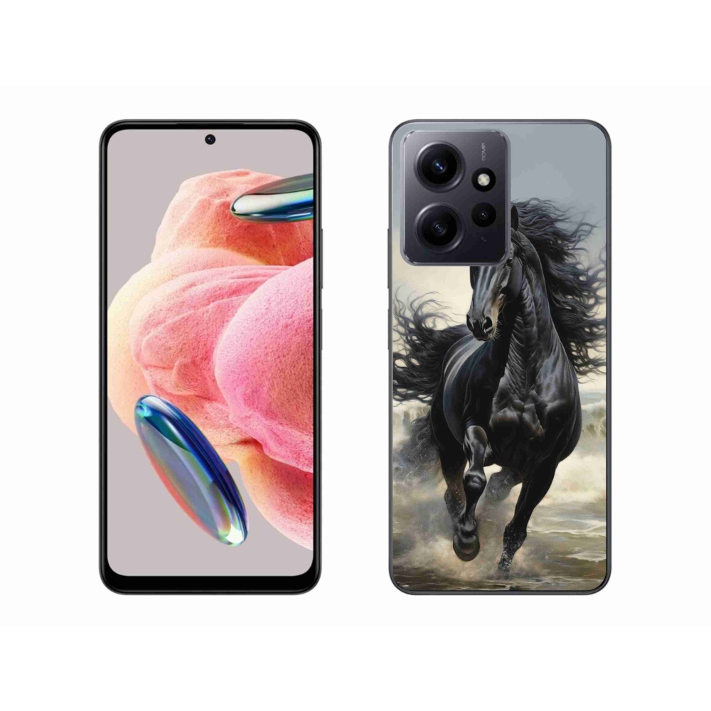 Gelový kryt mmCase na Xiaomi Redmi Note 12 - běžící černý kůň