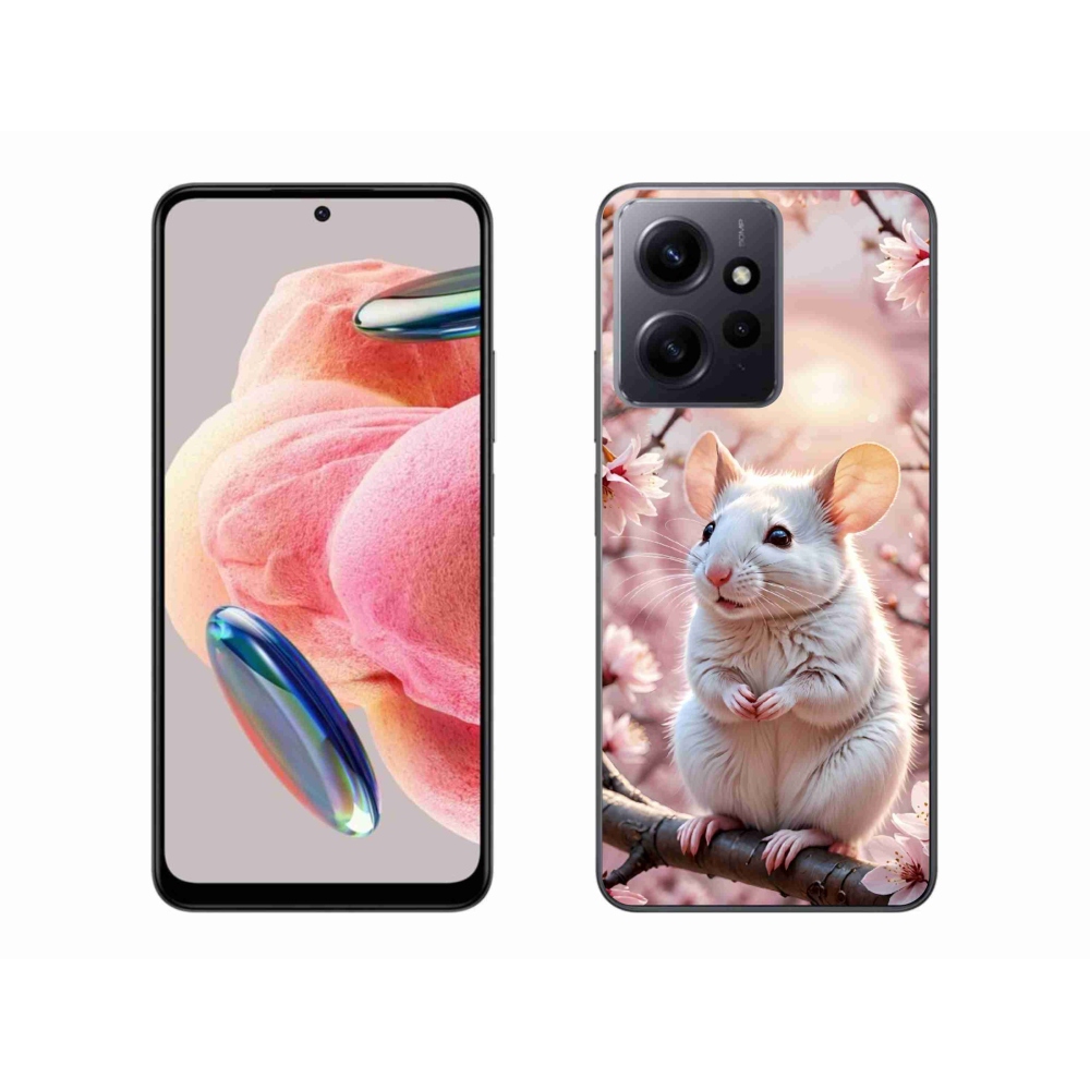 Gelový kryt mmCase na Xiaomi Redmi Note 12 - bílá myš na větvi