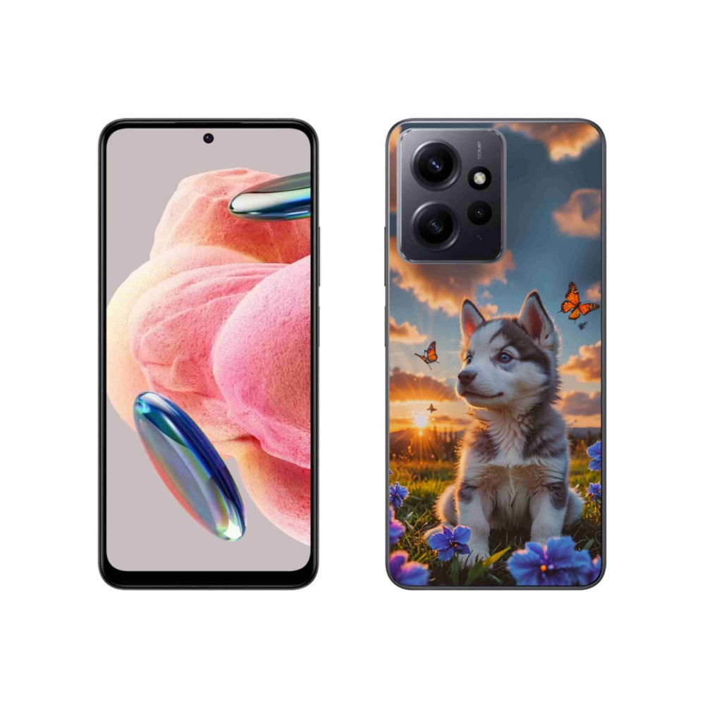 Gelový kryt mmCase na Xiaomi Redmi Note 12 - husky při západu slunce