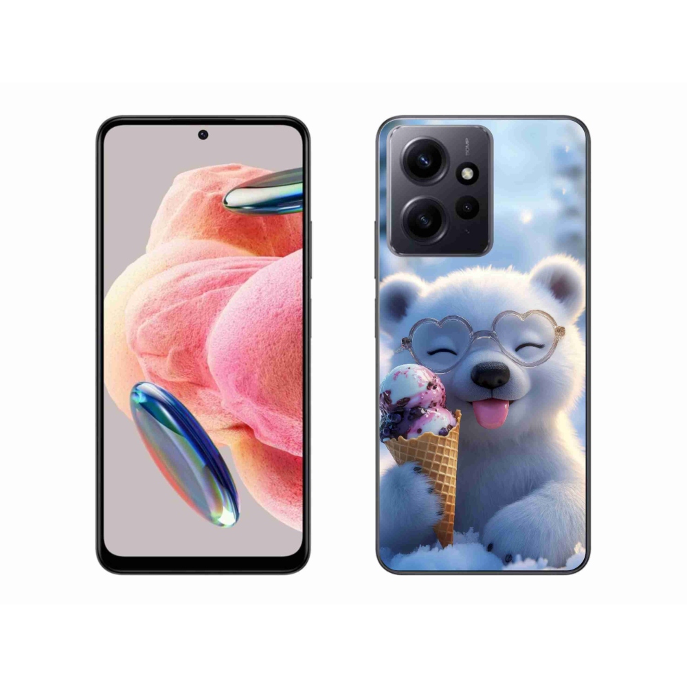 Gelový kryt mmCase na Xiaomi Redmi Note 12 - medvídek se zmrzlinou