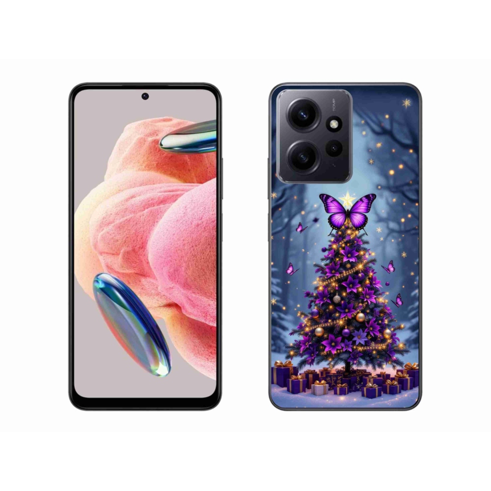 Gelový kryt mmCase na Xiaomi Redmi Note 12 - motýlí vánoční stromek