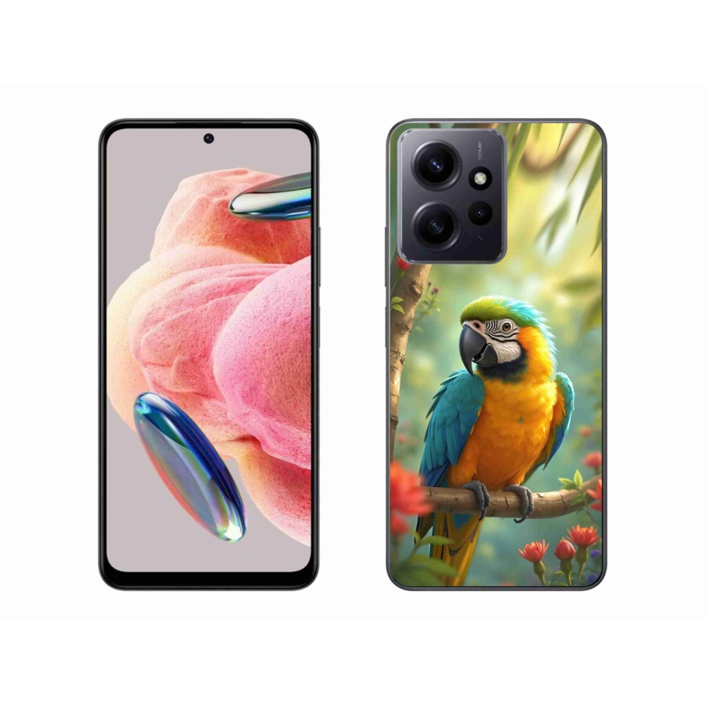 Gelový kryt mmCase na Xiaomi Redmi Note 12 - papoušek ara modrožlutá